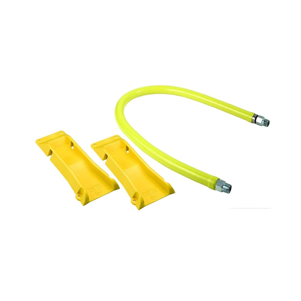 T&S HG-2C-48-PS 48" Gas Connector Hose w/ Appliance Locating Device - 1/2" Male/Male Threads