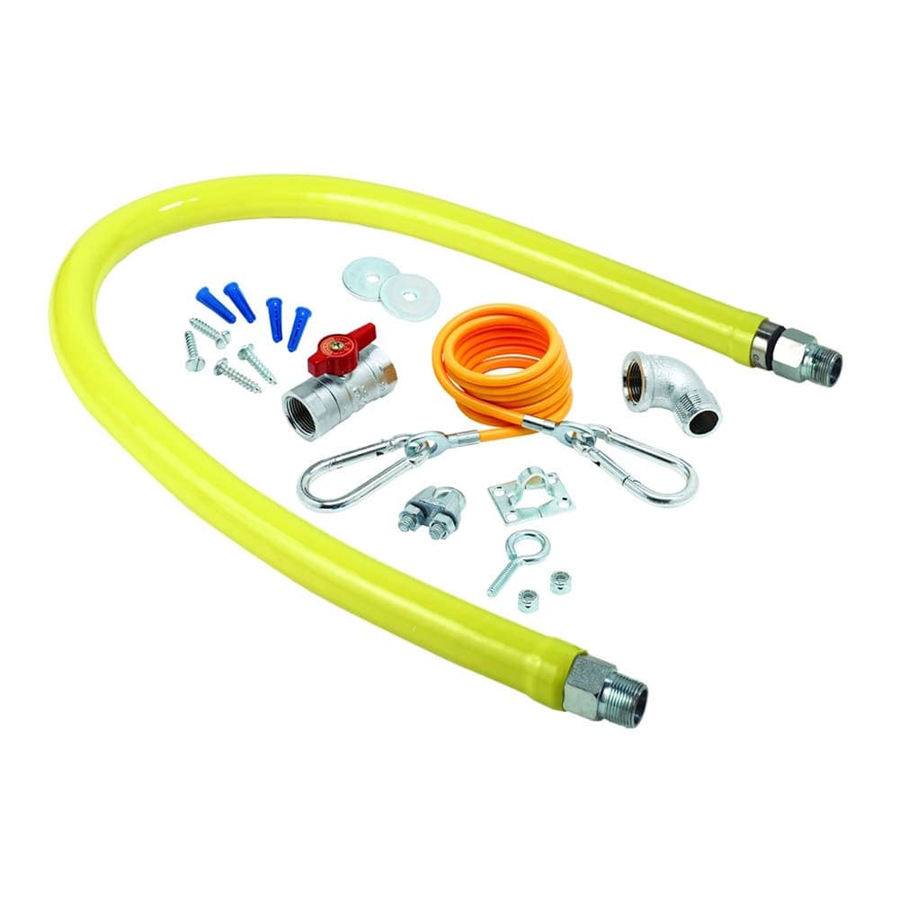 T&S HG-2D-72K 72" Gas Connector Kit w/ (1) 90° Elbow & Ball Valve - 3/4" Connection