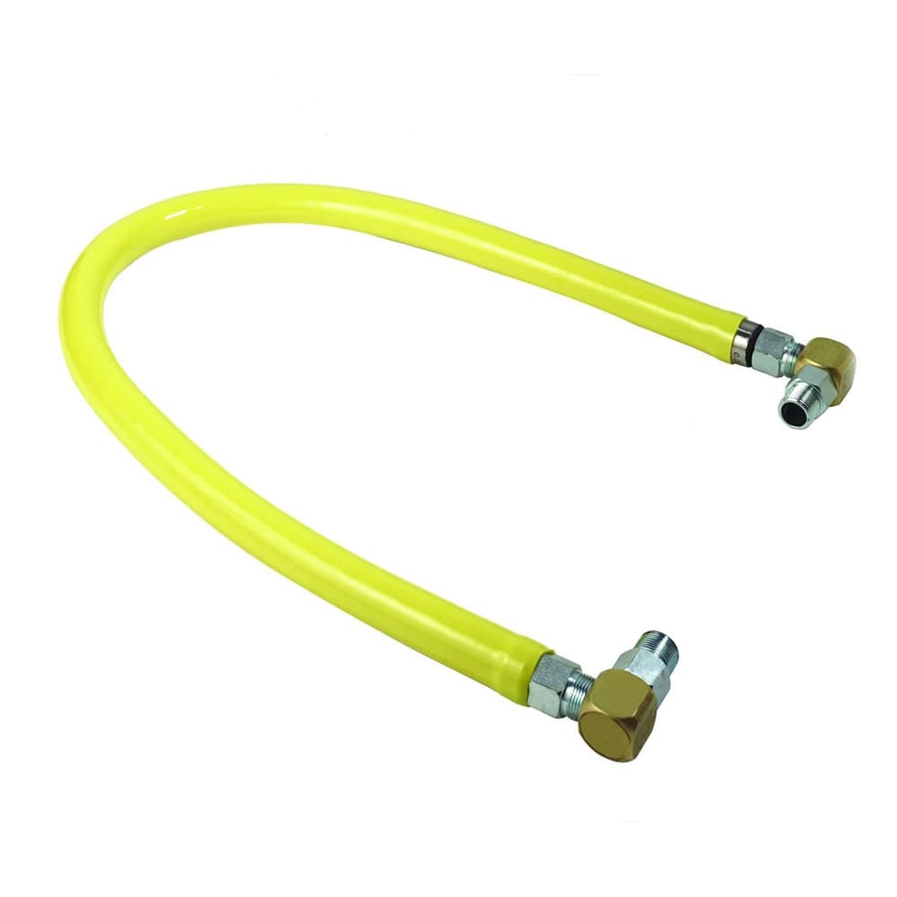 T&S HG-2F-48S 48" Gas Connector Hose w/ (2) SwiveLink Swivels & (2) 90° Elbows - 1 1/4" Connection