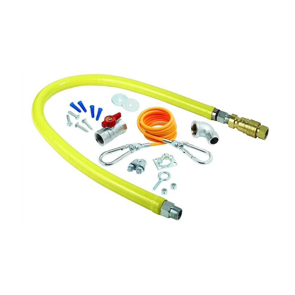 T&S HG-4D-48K-FF 48" Gas Connector Kit w/ Quick Disconnect & Cable Kit - 3/4" NPT