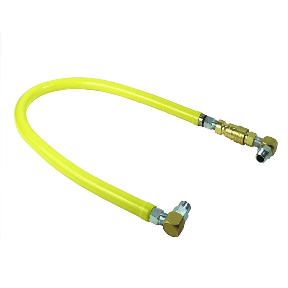 T&S HG-4D-60S 60" Gas Connector Hose w/ Quick Disconnect, (2) SwiveLink Swivels & (2) 90° Elbows - 3/4" Connection