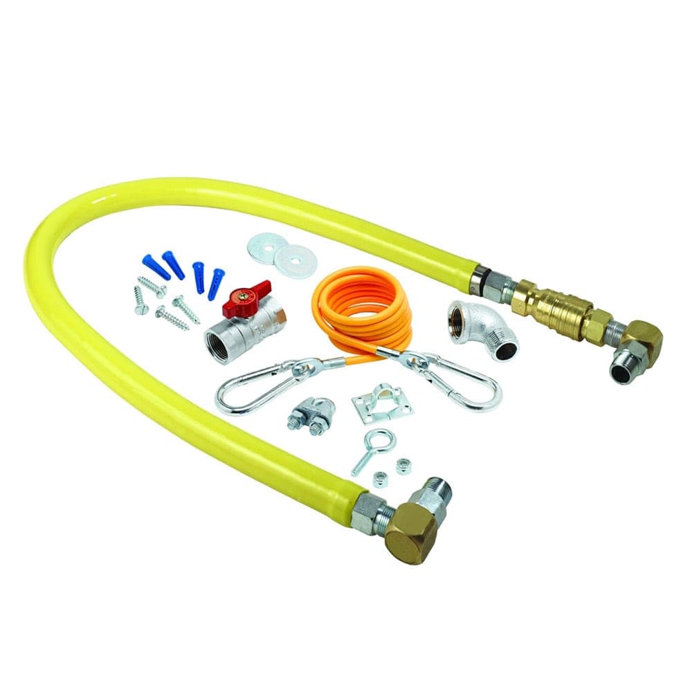 T&S HG-4D-60SK 60" Gas Connector Kit w/ Quick Disconnect, (2) SwiveLink Swivels & (1) 90° Elbow - 3/4" Connection