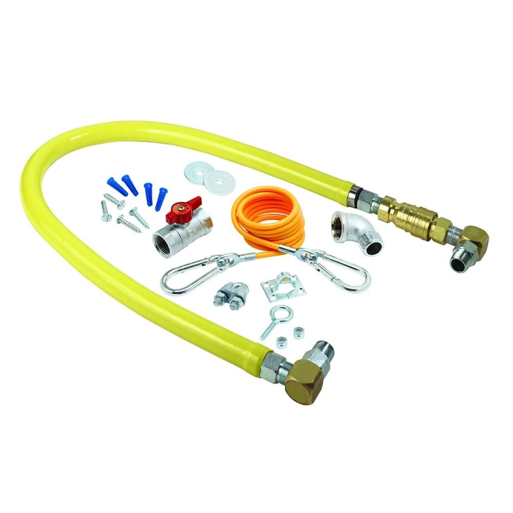 T&S HG-4D-72SK 72" Gas Connector Kit w/ Quick Disconnect, (2) SwiveLink Swivels & (1) 90° Elbow - 3/4" Connection