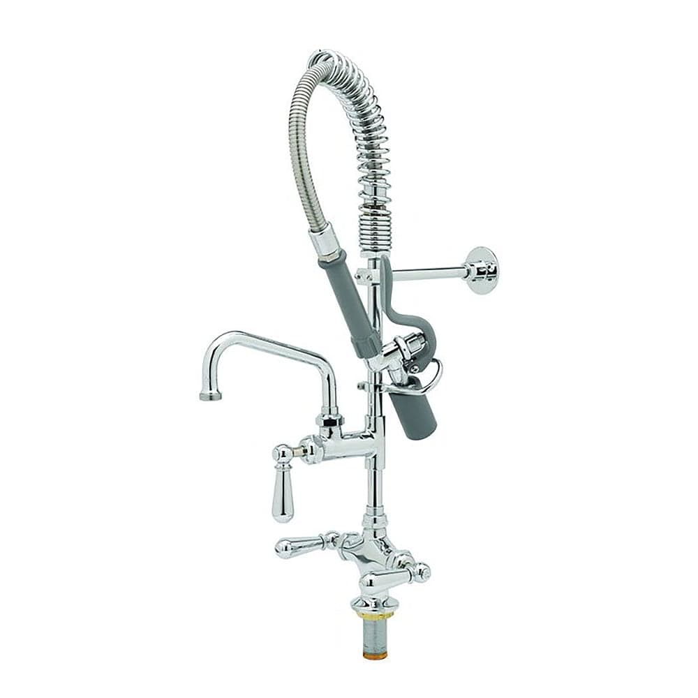 T&S MPY2DCN06 24 13/16"H Deck Mount Pre Rinse Faucet - 13/20 GPM, Base with Nozzle
