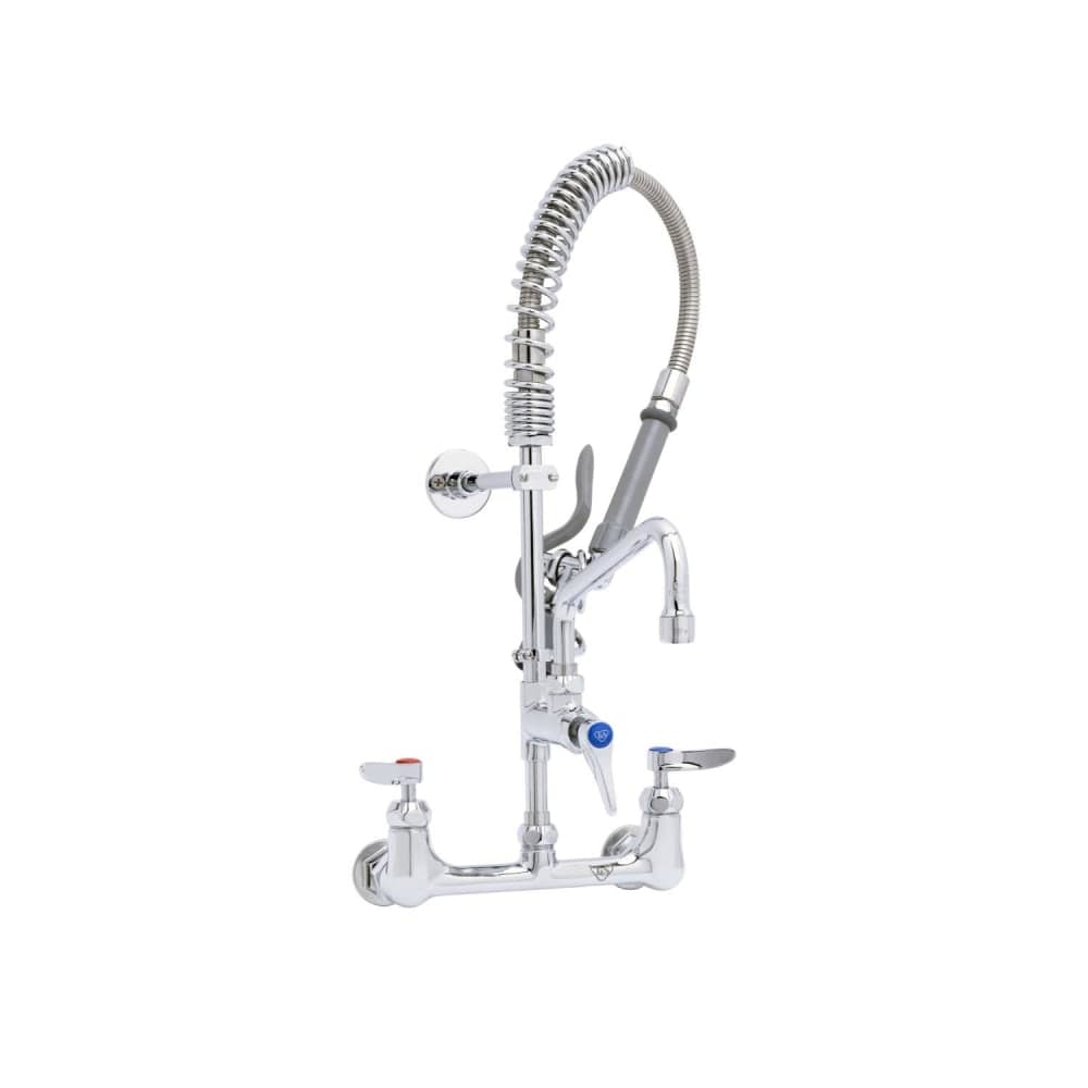 T&S MPY-8WLN-08-CR 22 1/8"H Wall Mount Pre Rinse Faucet - 13/20 GPM, Base with Nozzle