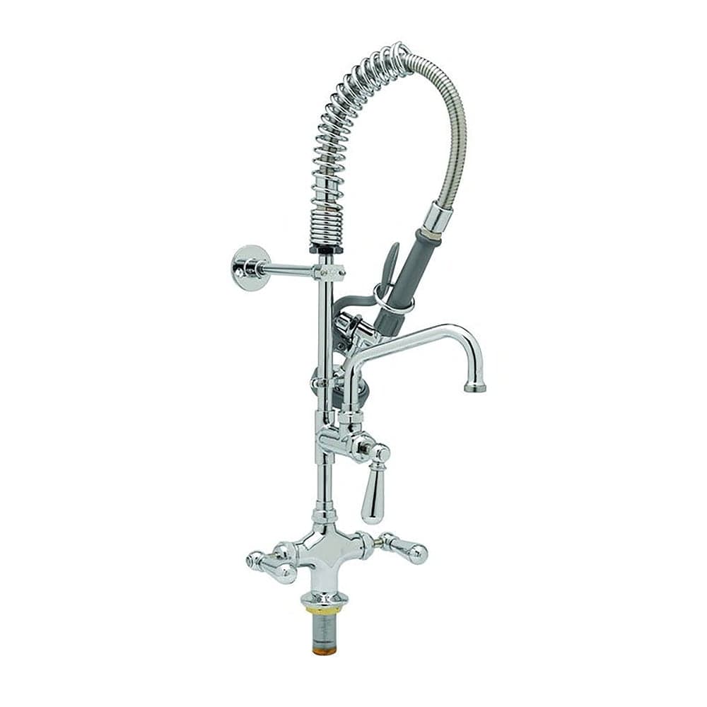 T&S MPZ2DCN08CR 24 13/16"H Deck Mount Pre Rinse Faucet - 1.15 GPM, Base with Nozzle