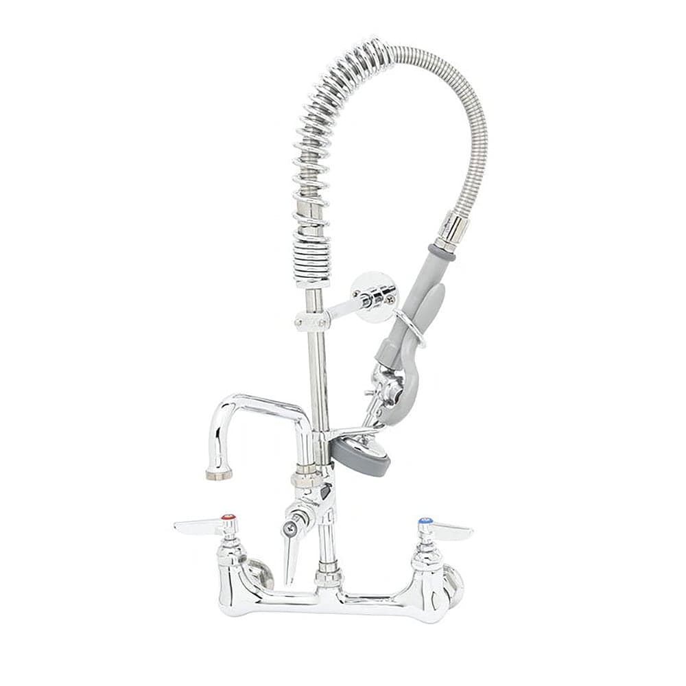 T&S MPZ-8WLN-06 22"H Wall Mount Pre Rinse Faucet - 1.15 GPM, Base with Nozzle