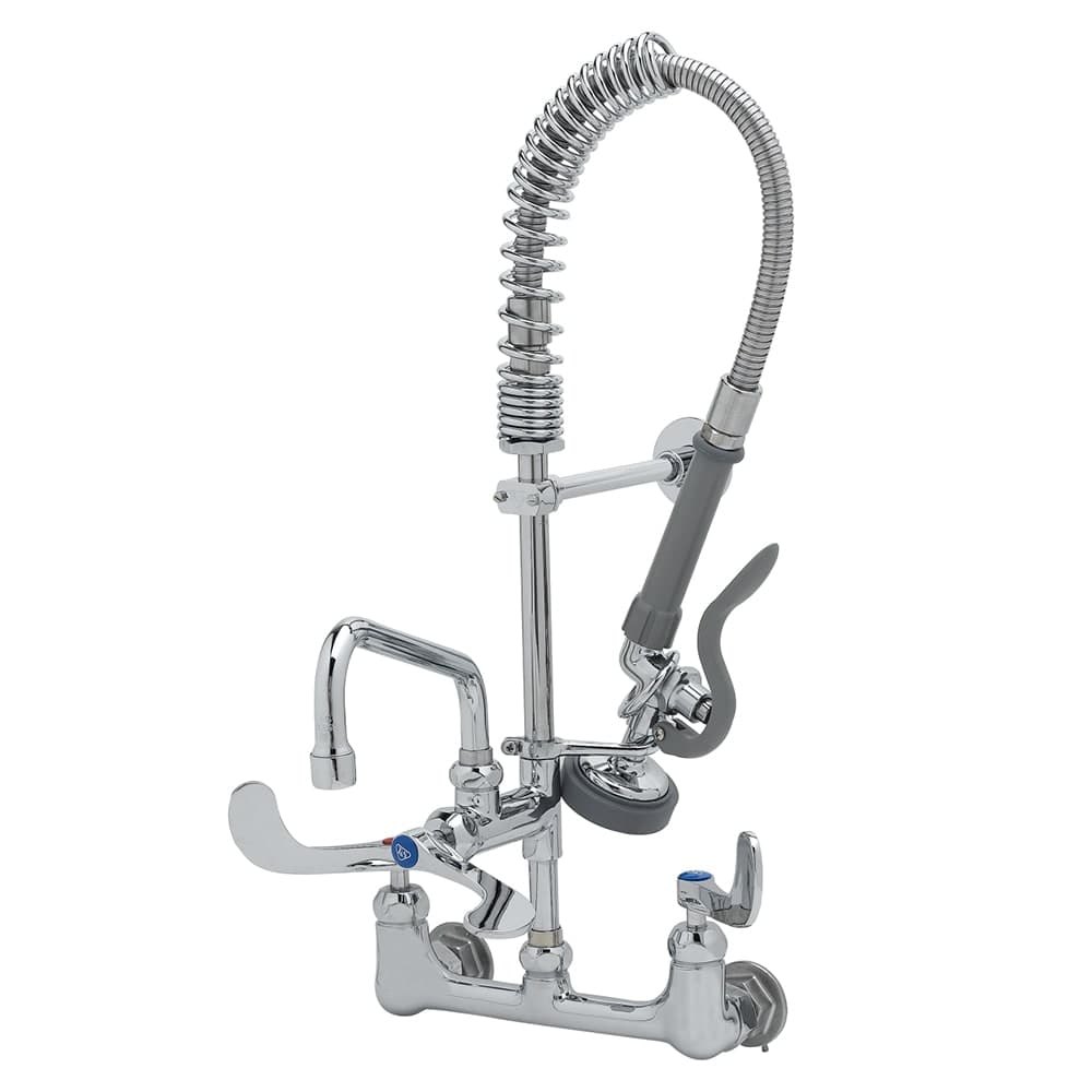 T&S MPZ8WWN08CR 22"H Wall Mount Pre Rinse Faucet - 1.15 GPM, Base with Nozzle