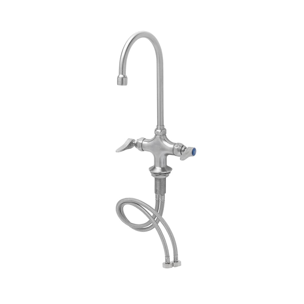 T&S S-0300 Deck Mount Faucet - 5 3/4" Swivel Gooseneck Spout, Single Hole