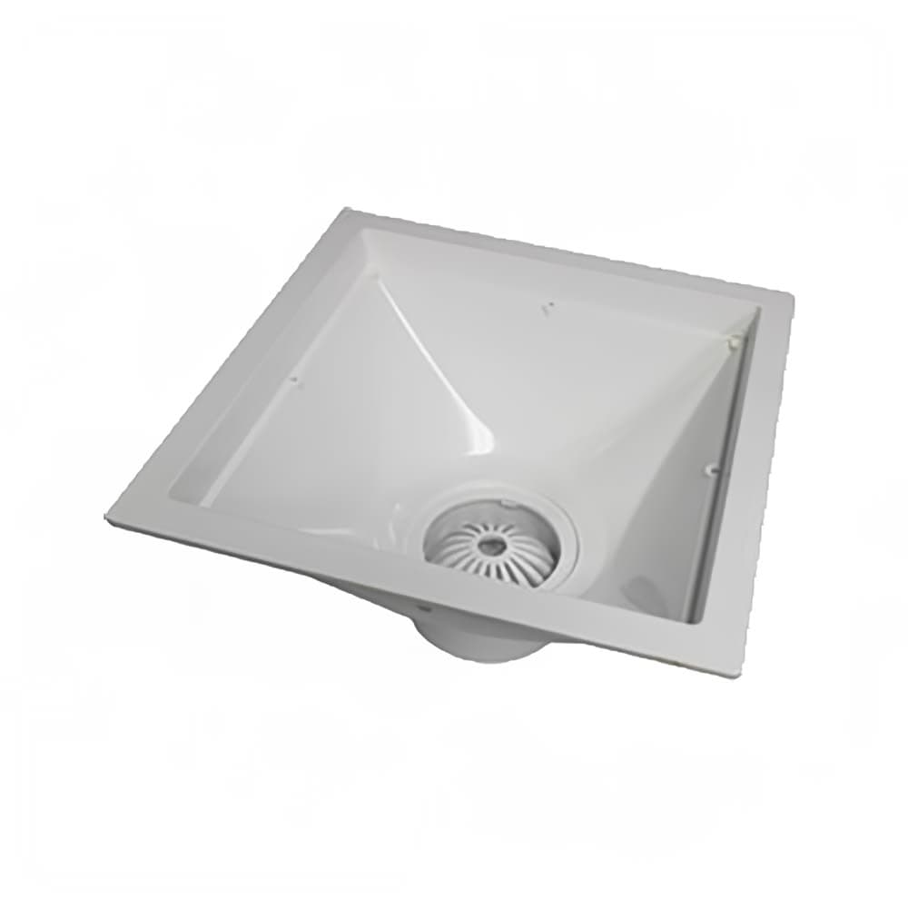 Canplas 394713 Standard Floor Sink, Light Weight, Durable, Corrosion Resistant, 4" Hub, 12" x 12" x 6"