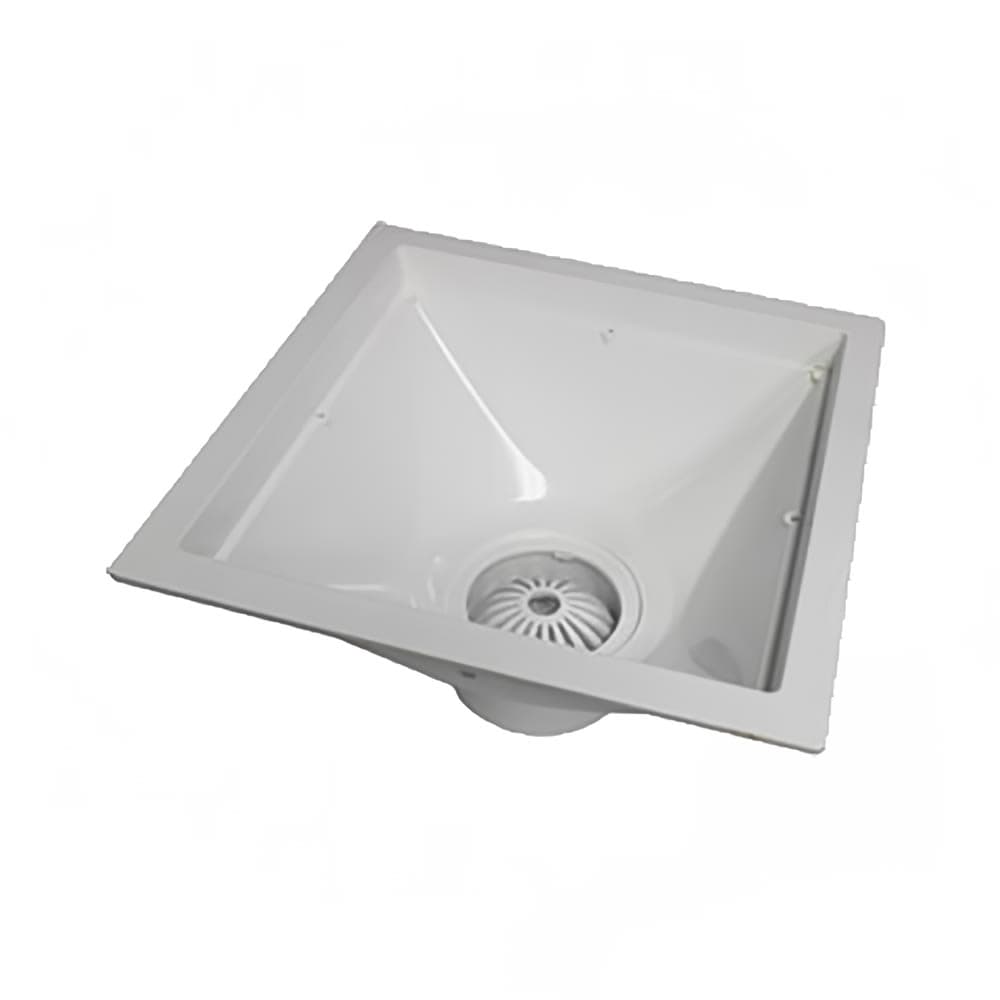 Canplas 394723 12" Square Endura® Floor Sink - 3" Hub, PVC, White