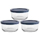 Anchor Hocking 6 Piece Round Glass Food Storage Container Set w/ Blue Lids (82629L20) thumbnail 2