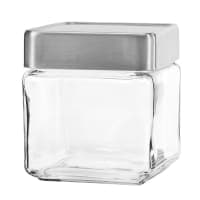 Anchor Hocking Stackable Square Storage Jar, 1 qt., Glass Lid (85587R) thumbnail 2