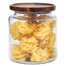 Anchor Hocking 96 oz Mini Montana Glass Jar w/ Acacia Wood Lid (97694AHG17) thumbnail 2