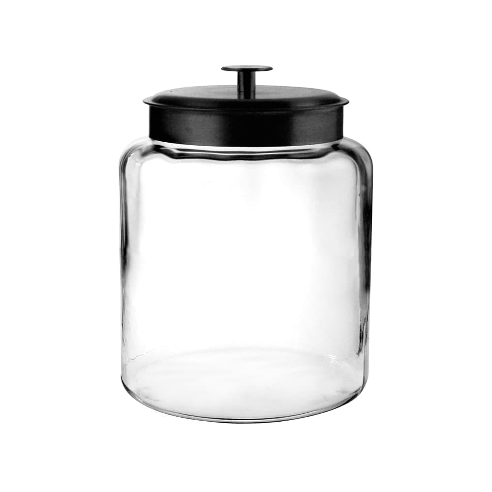 Anchor Hocking 2 gal Montana Glass Jar w/ Black Metal Lid (98531AHG17)