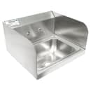 Splash Wall Mount Commercial Hand Sink w/ 13 3/4"L x 9 7/8"W x 5 3/8"D Bowl, Side Splashes (HS-GF-SS-14-10-5) thumbnail 2