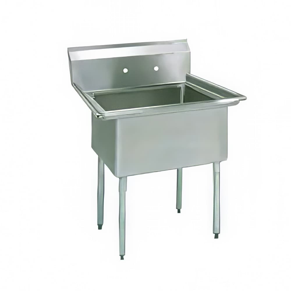 BK Resources BKS-1-1824-14 23" 1 Compartment Sink w/ 18"L x 24"W Bowl, 14" Deep