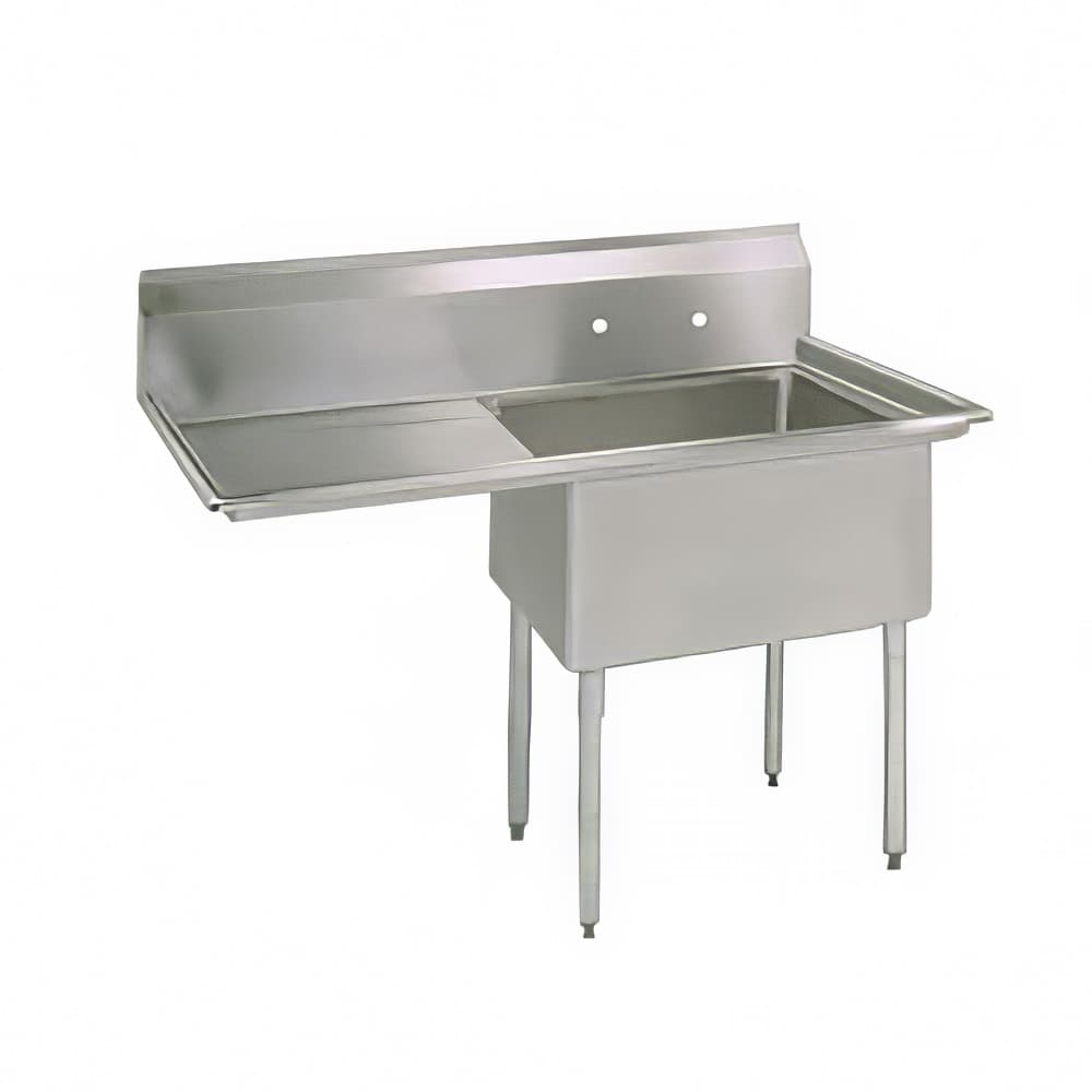 BK Resources BKS-1-1824-14-24L 46" 1 Compartment Sink w/ 18"L x 24"W Bowl, 14" Deep