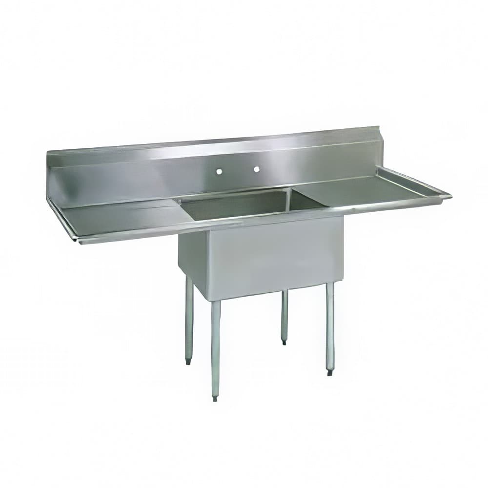 BK Resources BKS-1-1824-14-24T 66" 1 Compartment Sink w/ 18"L x 24"W Bowl, 14" Deep