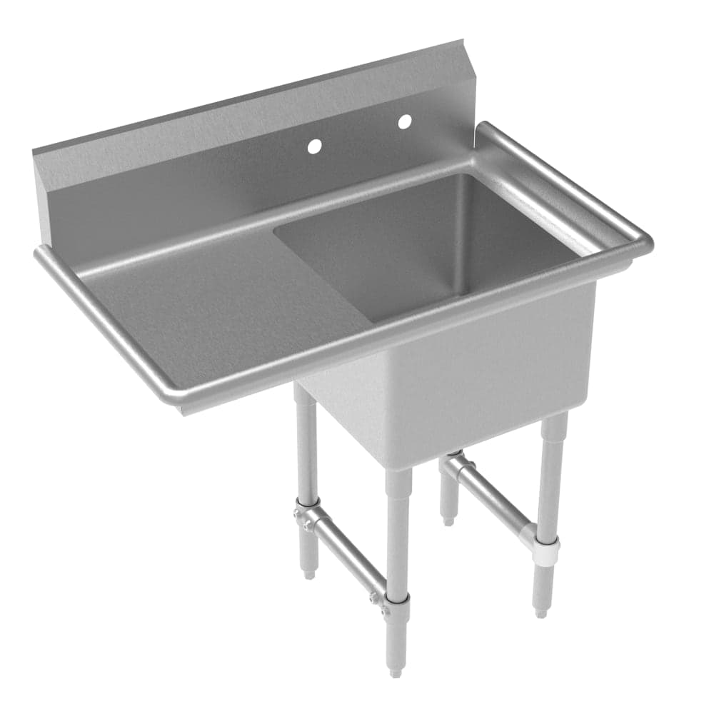 Splash 39" 1 Compartment Sink w/ 18"L x 18"W Bowl, 12" Deep (CS-1818-L-LF)