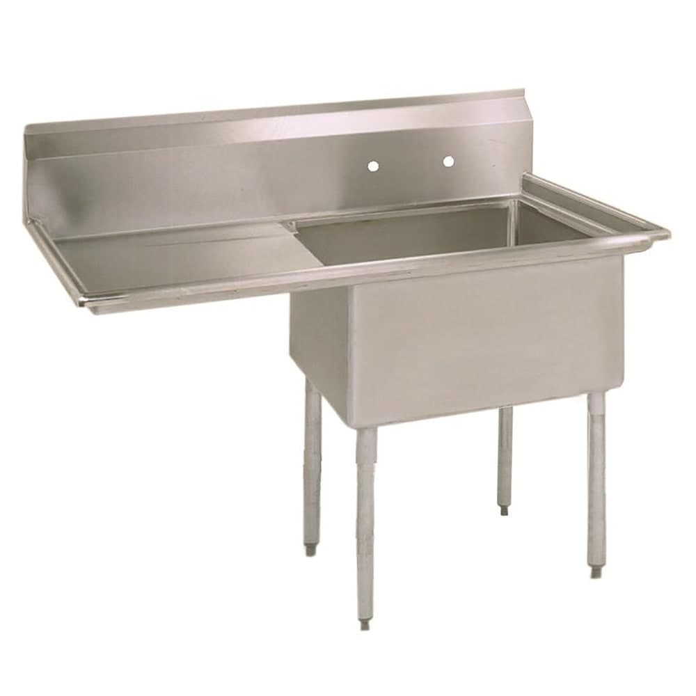 BK Resources ES-1-18-12-18L 38 1/2" 1 Compartment Sink w/ 18"L x 18"W Bowl, 12" Deep, Left Drainboard