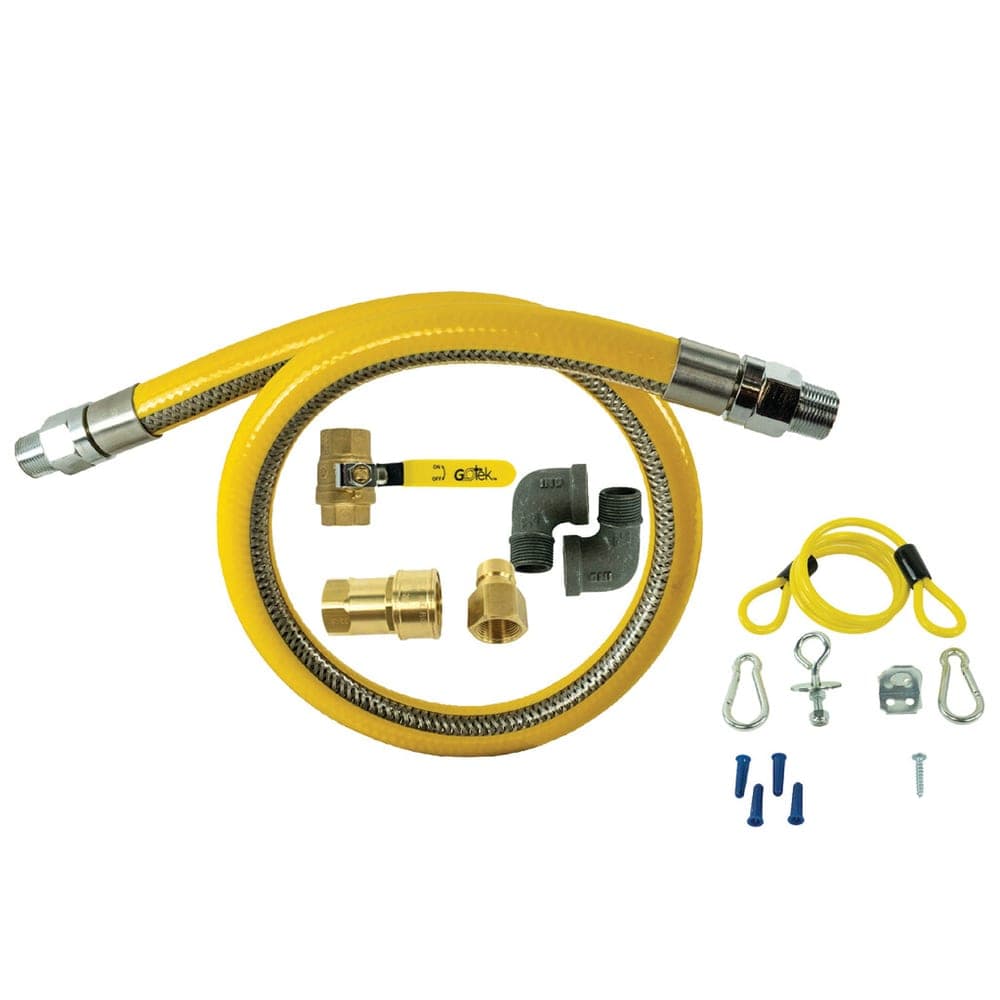 Splash 48" Gas Connector Kit w/ 3/4" Male/Male Couplings- Quick Disconnect (GCK-48-34)