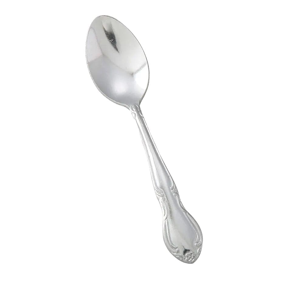 Winco 0004-09 4 1/2" Demitasse Spoon with 18/0 Stainless Grade, Elegance Pattern