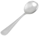 Winco 0005-04 6 1/8" Bouillon Spoon with 18/0 Stainless Grade, Dots Pattern thumbnail 5