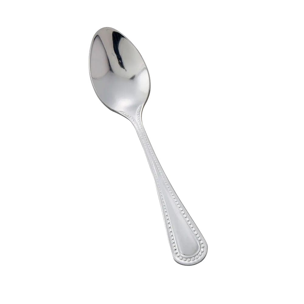 Winco 0005-09 4 3/4" Demitasse Spoon with 18/0 Stainless Grade, Dots Pattern