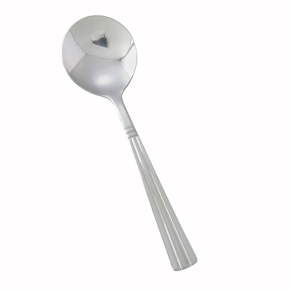 Winco 0007-04 5 5/8" Bouillon Spoon with 18/0 Stainless Grade, Regency Pattern