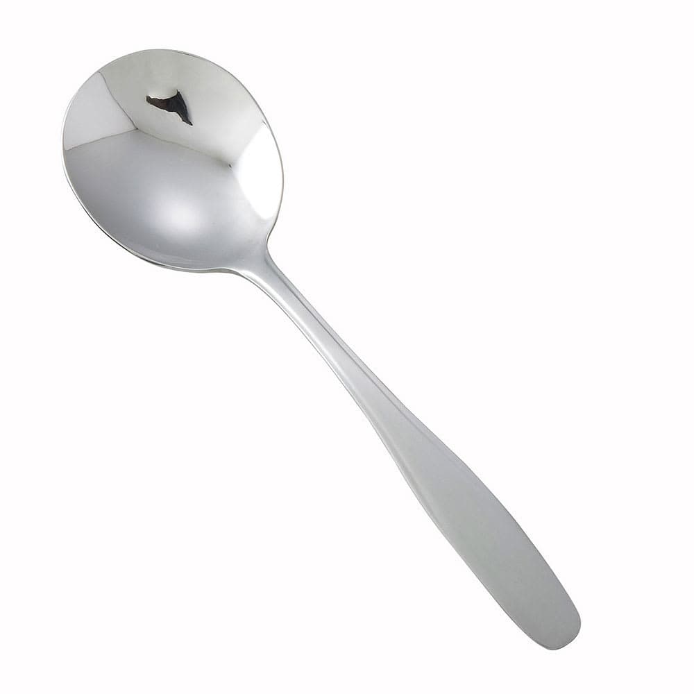 Winco 0008-04 6" Bouillon Spoon with 18/0 Stainless Grade, Manhattan Pattern