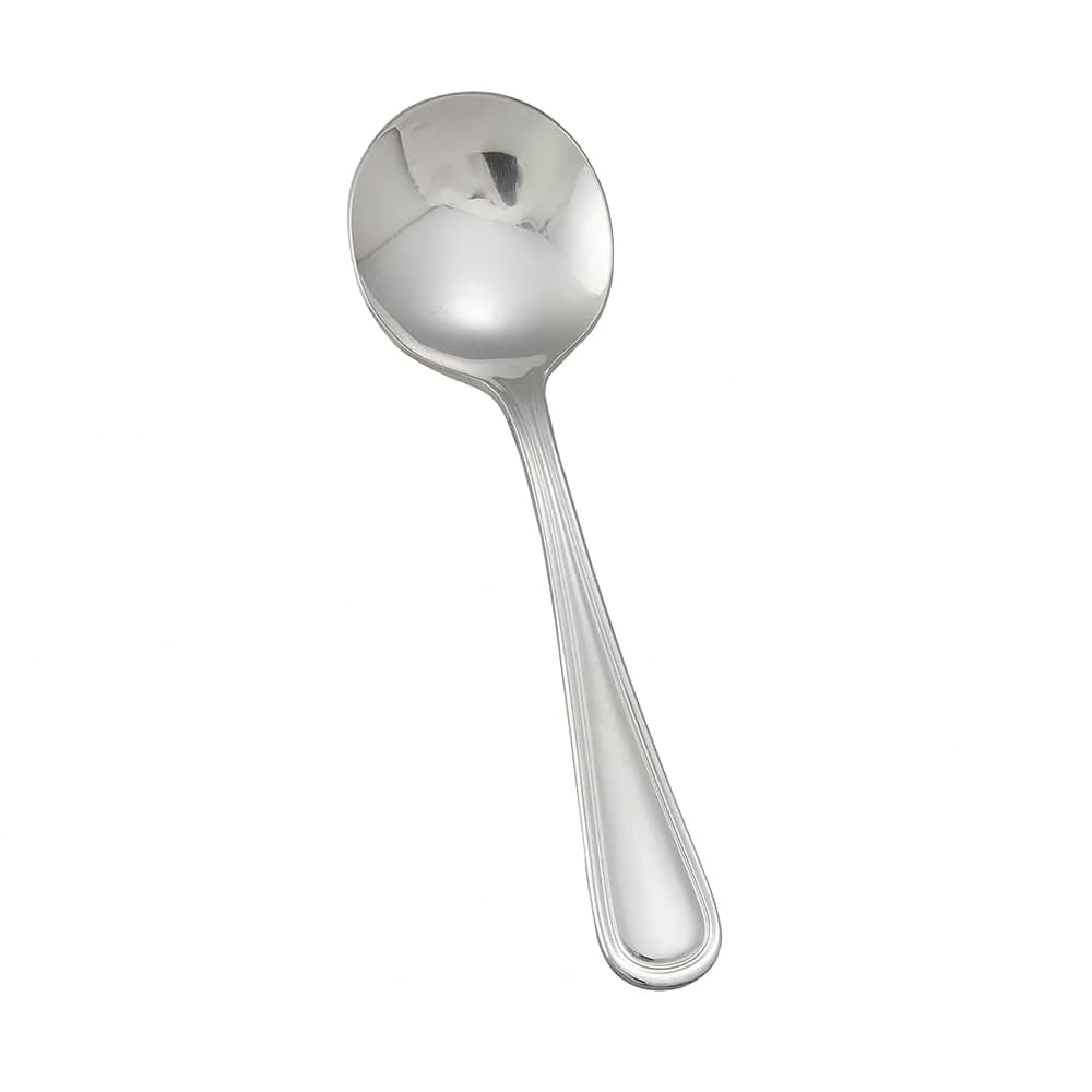 Winco 0021-04 5 7/8" Bouillon Spoon with 18/0 Stainless Grade, Continental Pattern