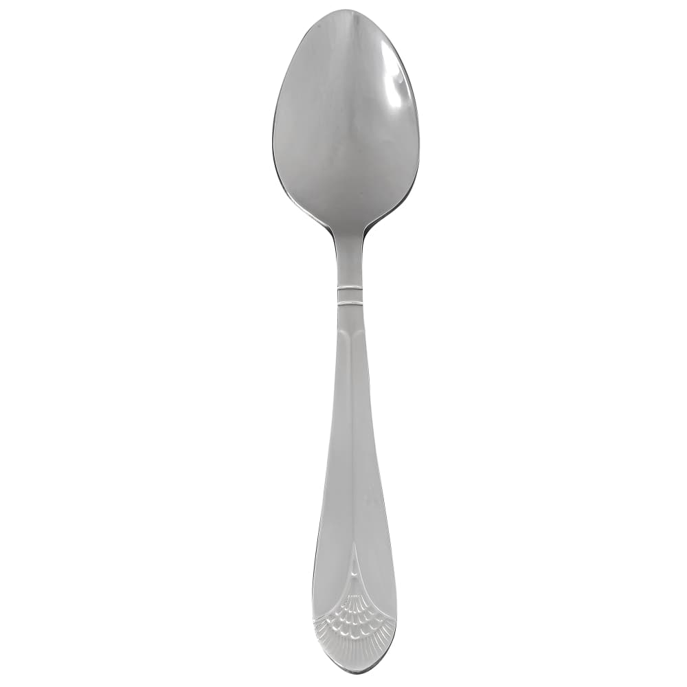 Winco 0031-01 6 1/8" Teaspoon with 18/8 Stainless Grade, Peacock Pattern
