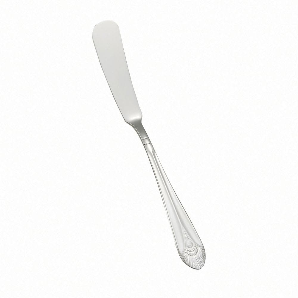 Winco 0031-12 6 3/4" Butter Knife with 18/8 Stainless Grade, Peacock Pattern