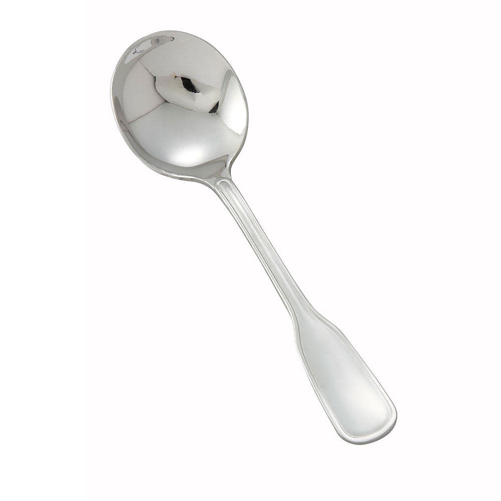 Winco 0033-04 6" Bouillon Spoon with 18/8 Stainless Grade, Oxford Pattern