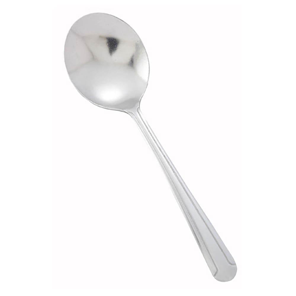 Winco 0081-04 6" Bouillon Spoon with 18/0 Stainless Grade, Dominion Pattern