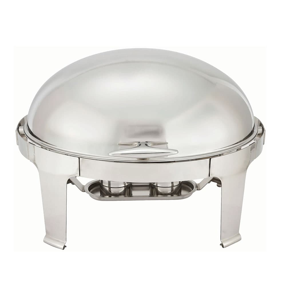 Winco 603 8 qt Oval Chafer w/ Roll Top Lid, Stainless Steel