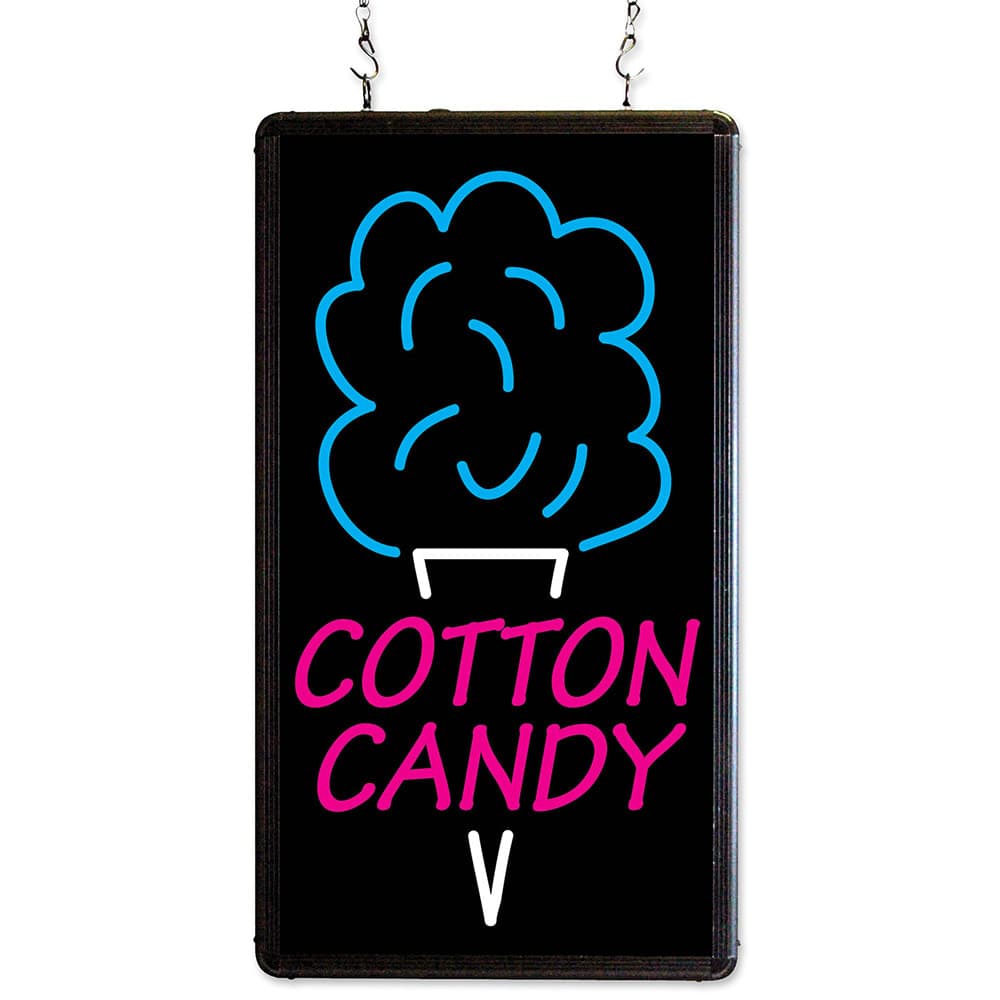 Winco 92005 LED Hanging "Cotton Candy" Sign w/ 3 ft Chains - Aluminum Frame, 120v