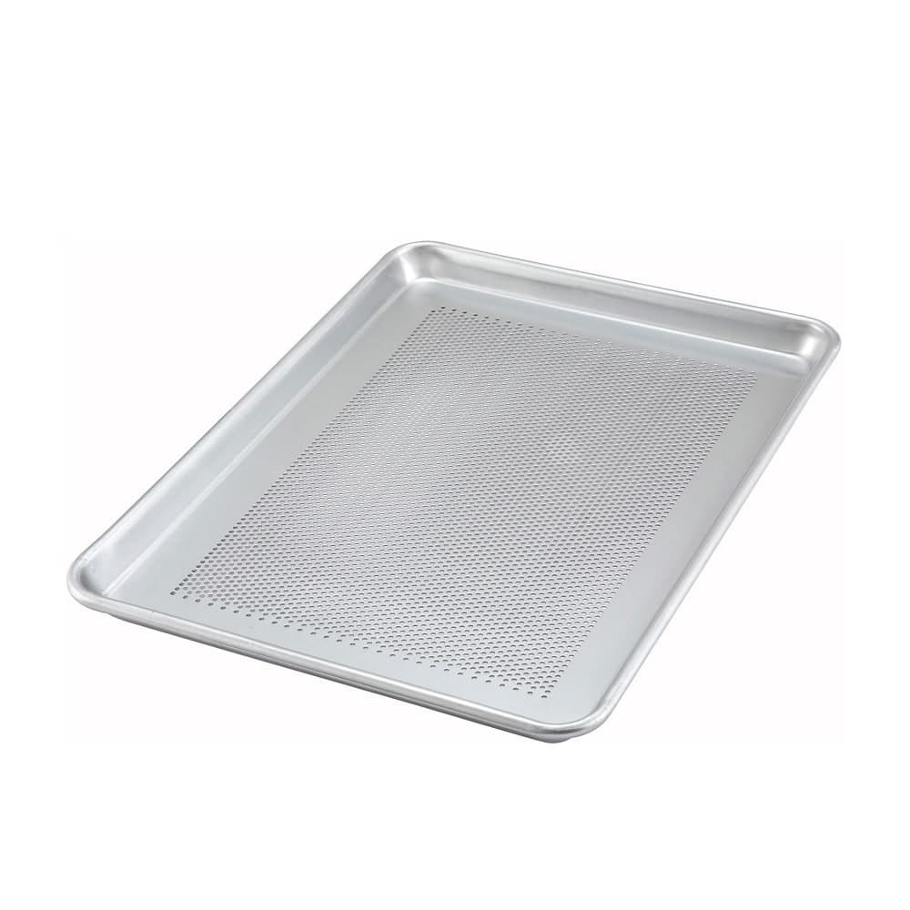 Winco ALXP-2618P 1/1 Full Size Bun / Sheet Pan - 26" x 18", 16 gauge Aluminum, Perforated
