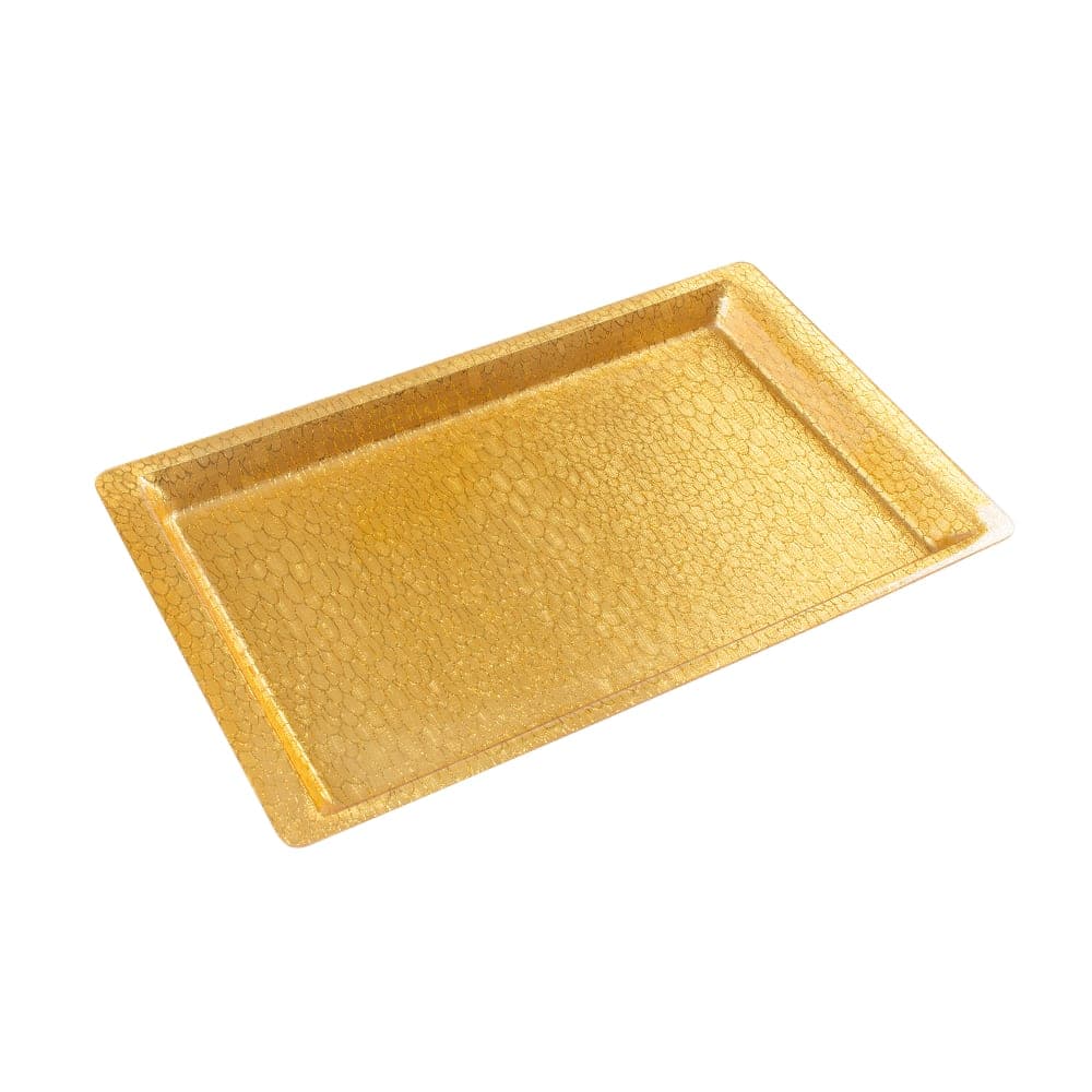 Winco AST-2G Rectangular Market Display Tray - 20 3/4" x 12 3/4", Gold