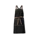 Winco BADN-3126 Full Length Bib Apron w/ (3) Pockets - 31 3/4" x 26 3/4", Poly/Cotton, Dark Wash Denim thumbnail 2