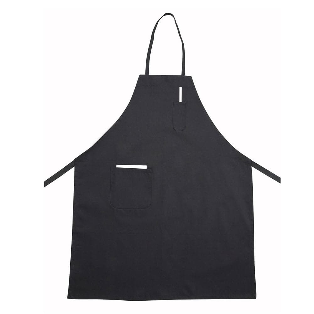 Winco BA-PBK Bib Apron w/ Pocket, Black