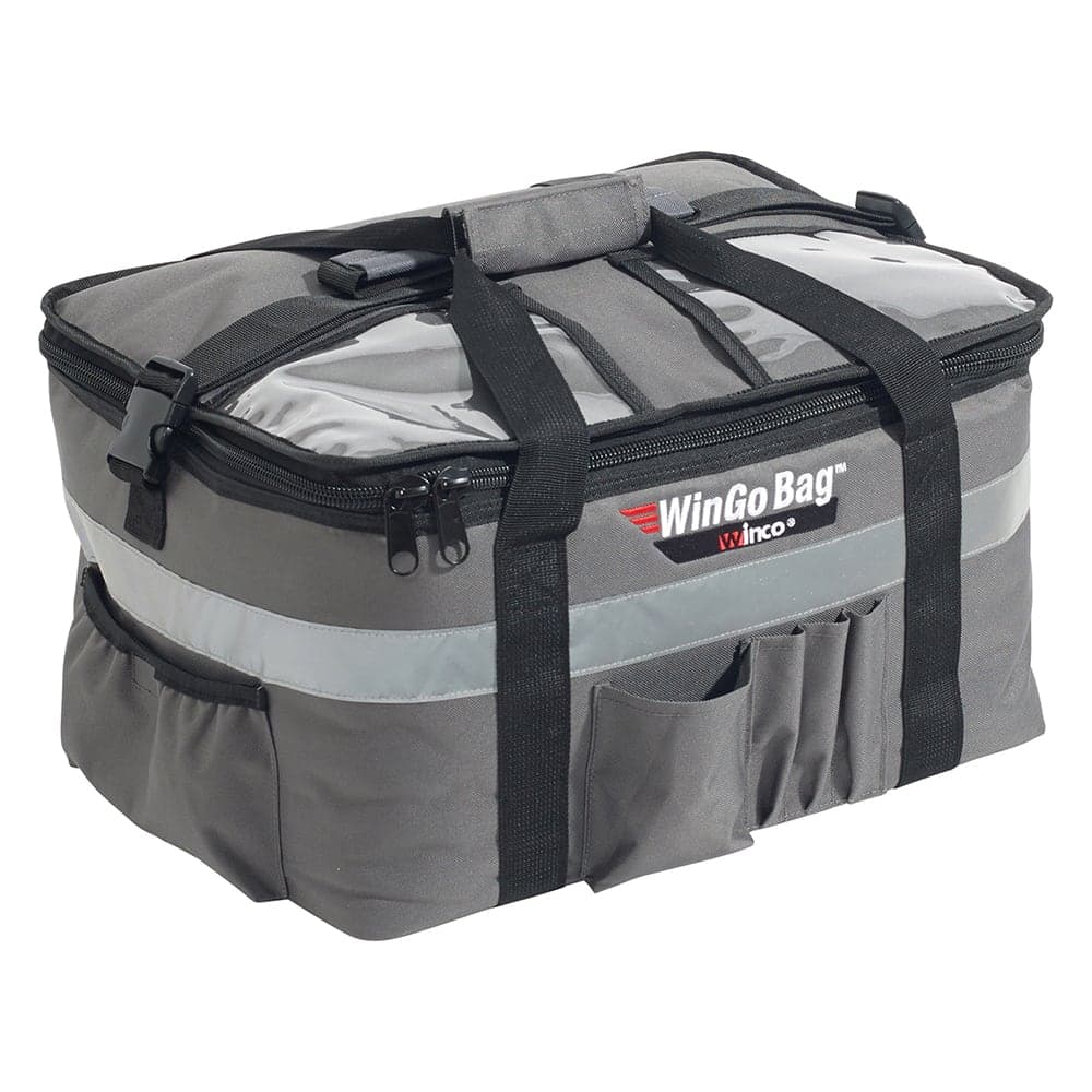 Winco BGCB-1709 WinGo Bag™ Insulated Food Delivery Bag - 17" W x 13"D x 9"H, Polyester, Gray