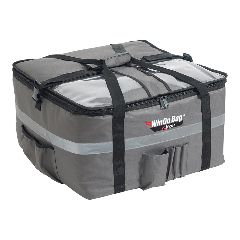 Winco BGCB-2212 WinGo Bag™ Insulated Food Delivery Bag - 22"W x 22"D x 12"H, Polyester, Gray
