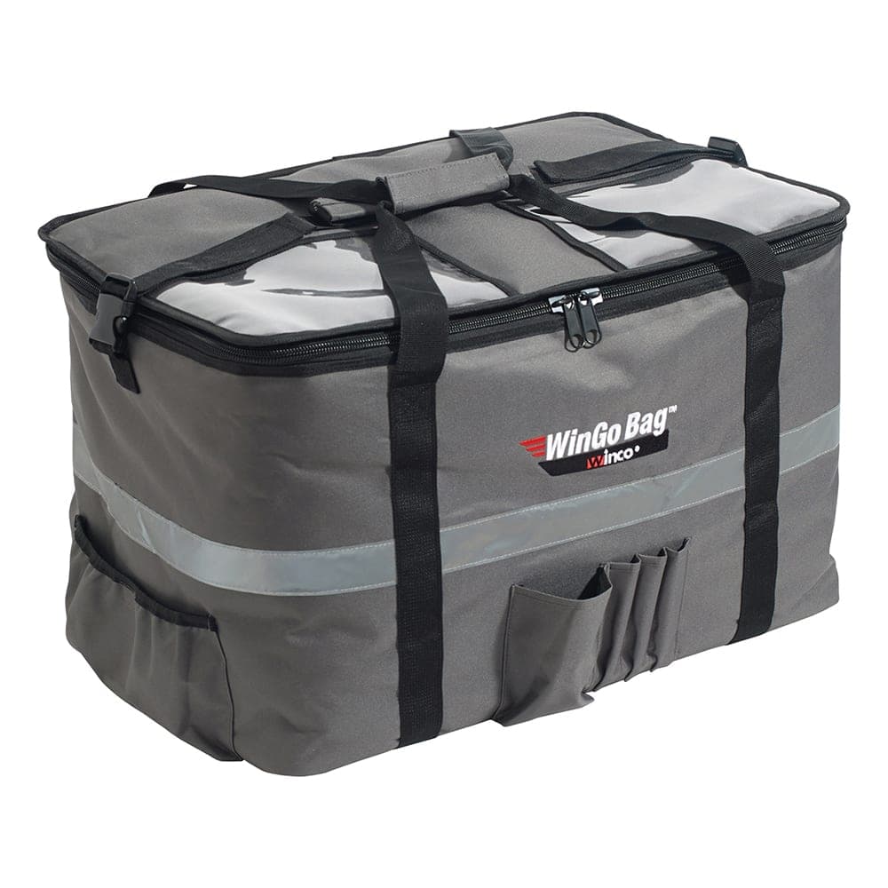 Winco BGCB-2314 WinGo Bag™ Insulated Food Delivery Bag - 23"W x 15"D x 14"H, Polyester, Gray
