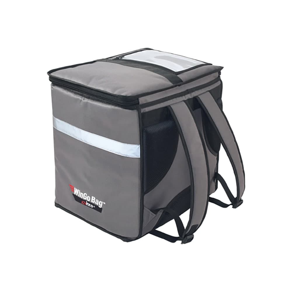 Winco BGDB-1616 WinGo Bag™ Delivery Backpack w/ Adjustable Straps - 16"W x 13"D x 16"H, Gray