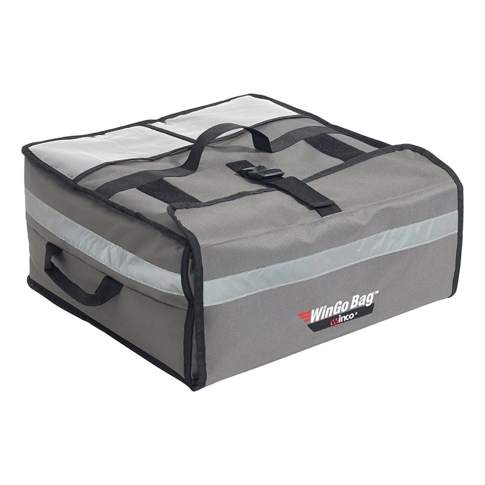Winco BGPZ-2109 WinGo Bag™ Pizza Delivery Bag - 21 1/2" x 21 1/2" x 9"H, Polyester, Gray