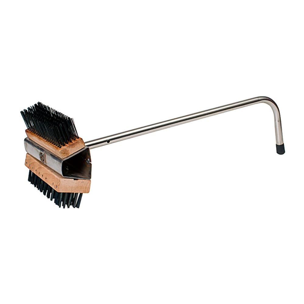 Winco BR-21 28" Dual-Headed Wire Brush, Steel/Wood