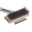 Winco BR-27 27" Pizza Oven Brush w/ Wire Bristles & Scraper, Wood Handle thumbnail 2