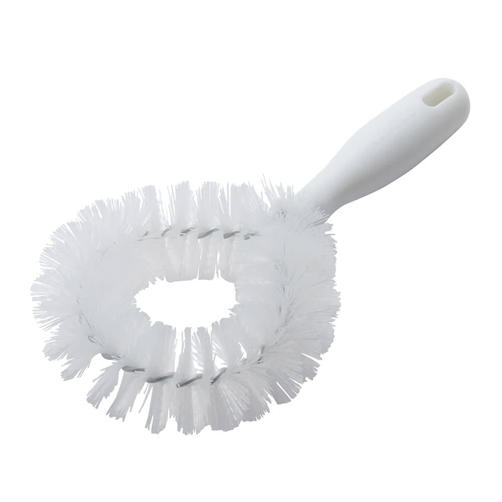 Winco BRV-10 9 1/4" Vegetable Brush w/ Poly Bristles - Plastic Handle, White